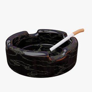 3D model Ashtray with cigarette