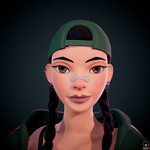 3D Cartoon Girl - Ready To Rigg