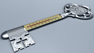 Antique Room Thermometer Iron 3D model