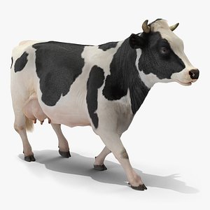 Animated Cow Walking Rigged 3D Model