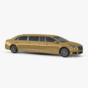 stretch limousine generic rigged 3D model