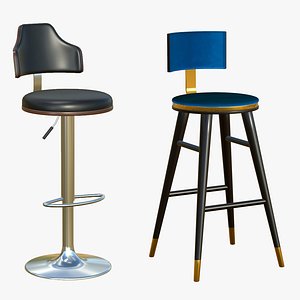 Bar Stool Chair With kitchen 3D