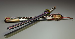Cyber Katana with UDIM texture