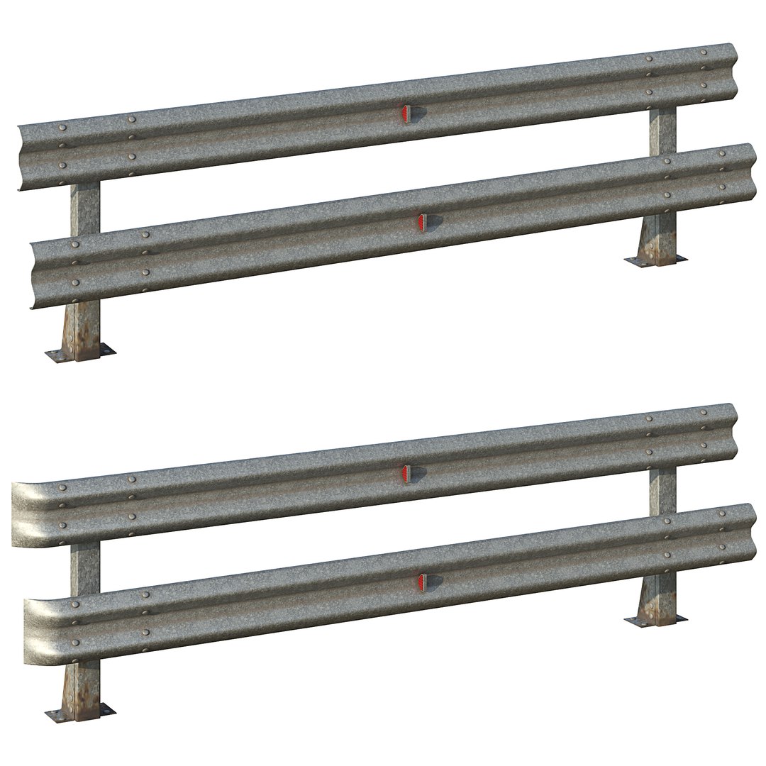 3D Road Guardrail Set Of 6 Options - TurboSquid 1994297