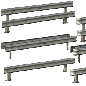 3D Road Guardrail set of 6 options