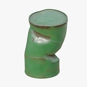3D damaged oil drum model