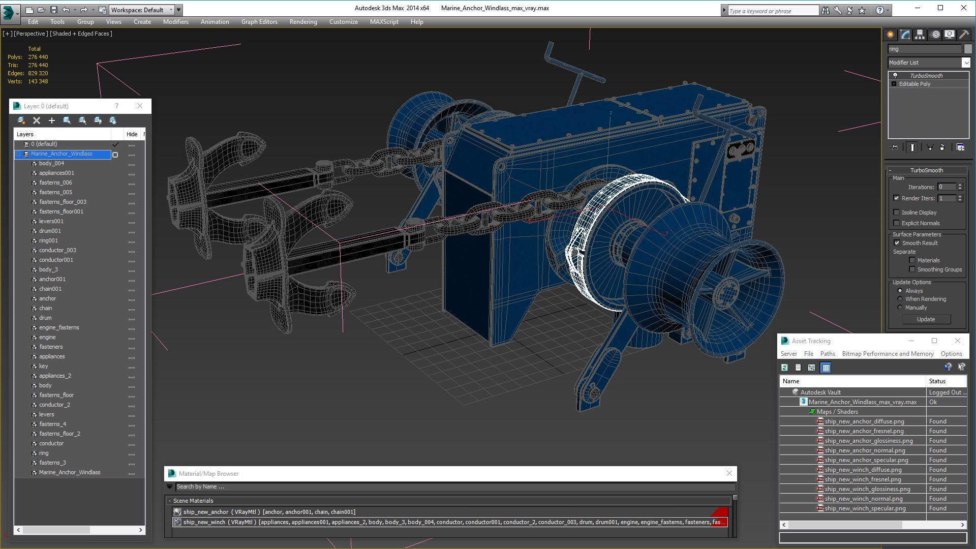 3D marine anchor windlass - TurboSquid 1621837