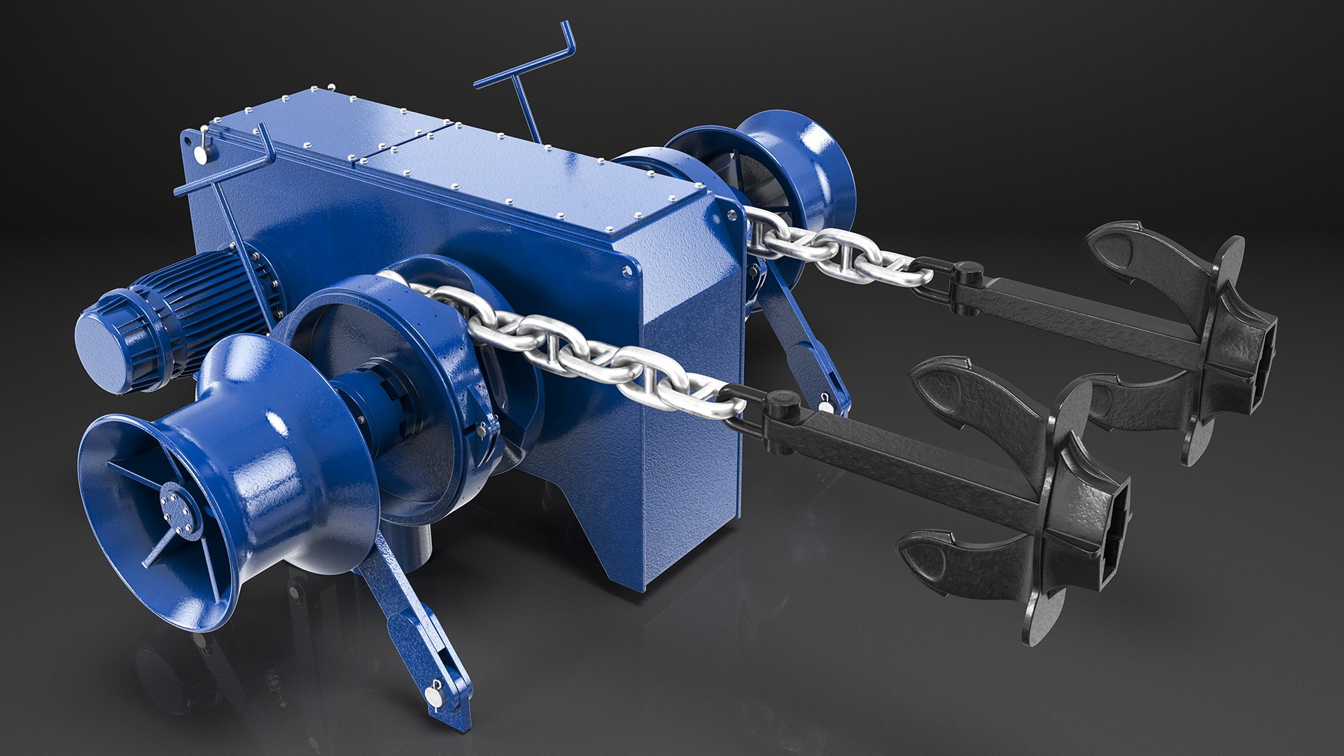 3D marine anchor windlass - TurboSquid 1621837