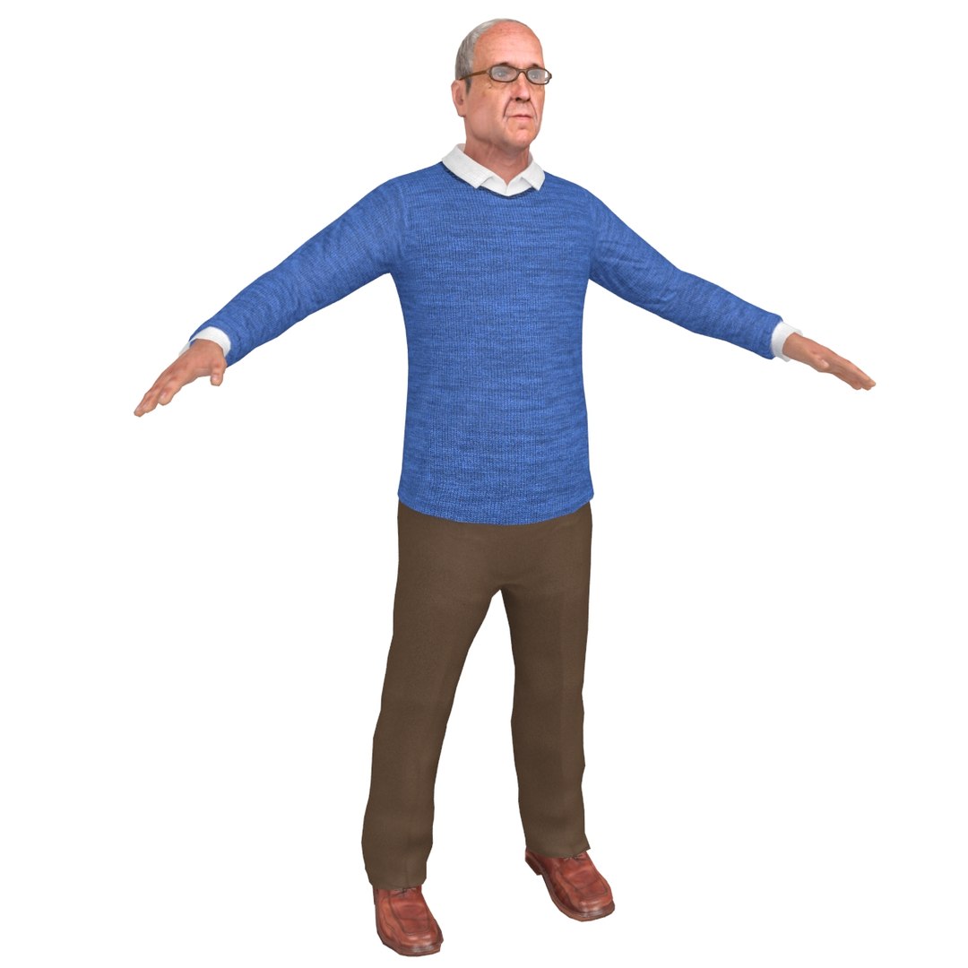 Old man model TurboSquid 1281531