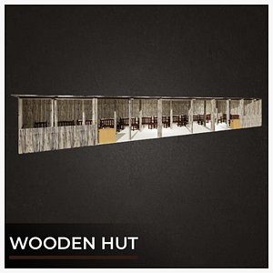Wooden hut model