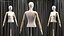 Female Flexible Half Body Mannequin Torso with Wooden Base Rigged for Cinema 4D