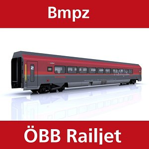 3d passenger train railjet model