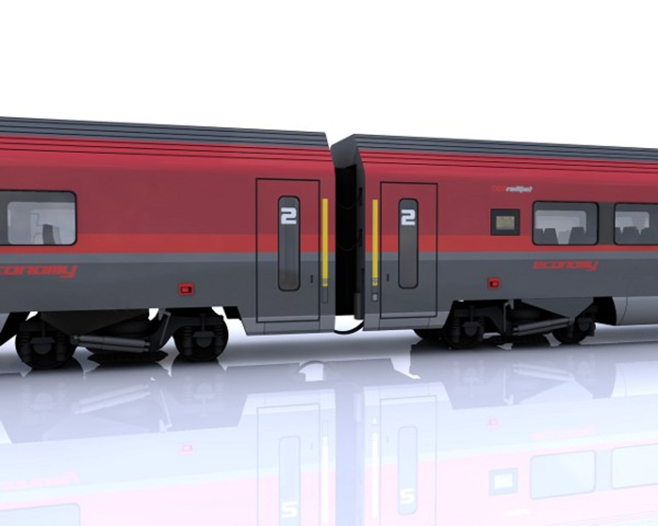 3d Passenger Train Railjet Model