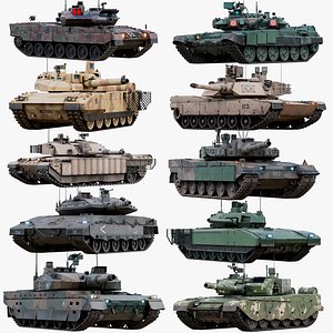 10 Rigged Modern Tanks Megapack