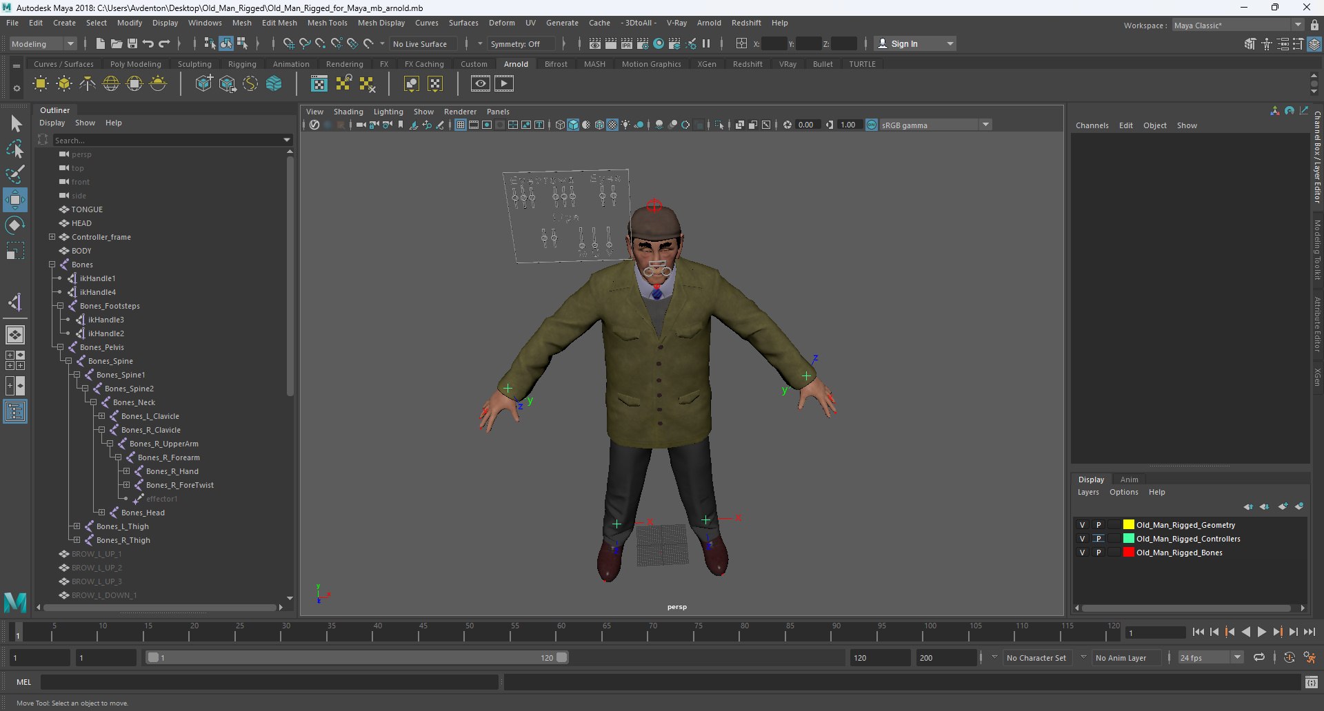 Old Man Rigged For Maya 3D Model - TurboSquid 2283323