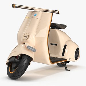 Concept Electric Scooter Vespa 98 Beige Rigged