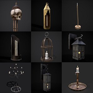 3D Medieval Nine Lights