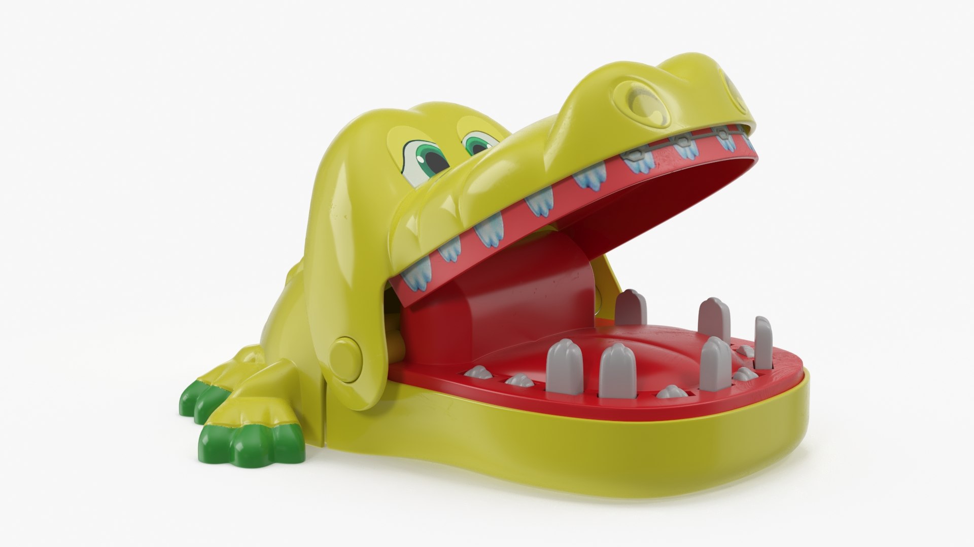 Crocodile Dentist Toy Yellow 3D model preview