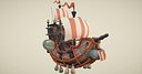Flying Ship Hand-Painted