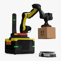 Warehouse Transport Robot with Payload Lifting Arm