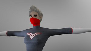 3D model lady kara female rigged