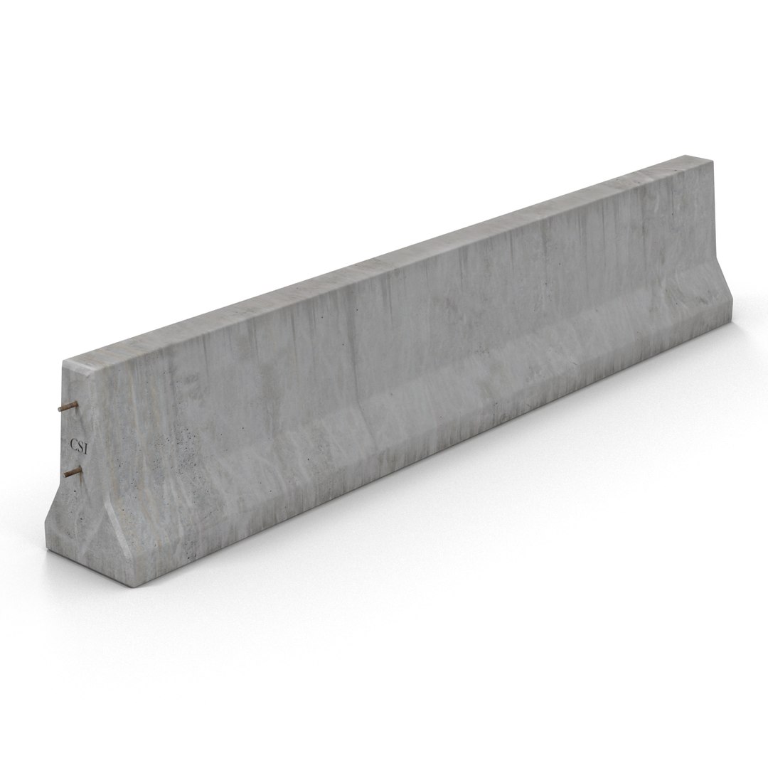 Concrete Barrier 3D model preview