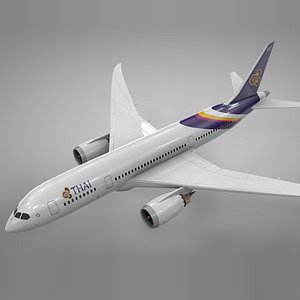 3D model boeing 787 dreamliner thai airways