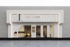Contemporary Shop Facade Set 3D model