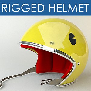 rigged motorbike helmet 3d model