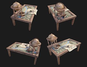 Geographic tactical table with war map