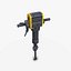 Отбойный молоток, низкополигональная модель, PBR-текстура