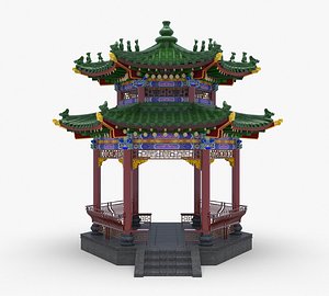 3D Chinese Pavilion 01 model