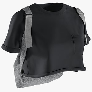 realistic women s tshirt 3D model