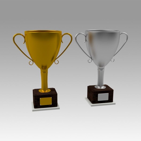 3D gold trophy model