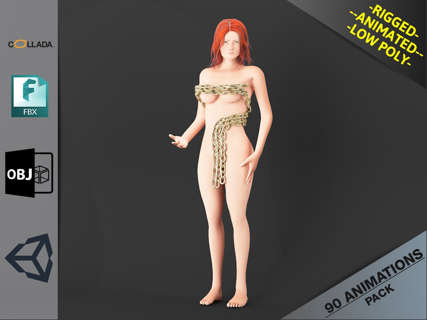 3D Model Naked Girl1 Animations Pack - TurboSquid 1241782