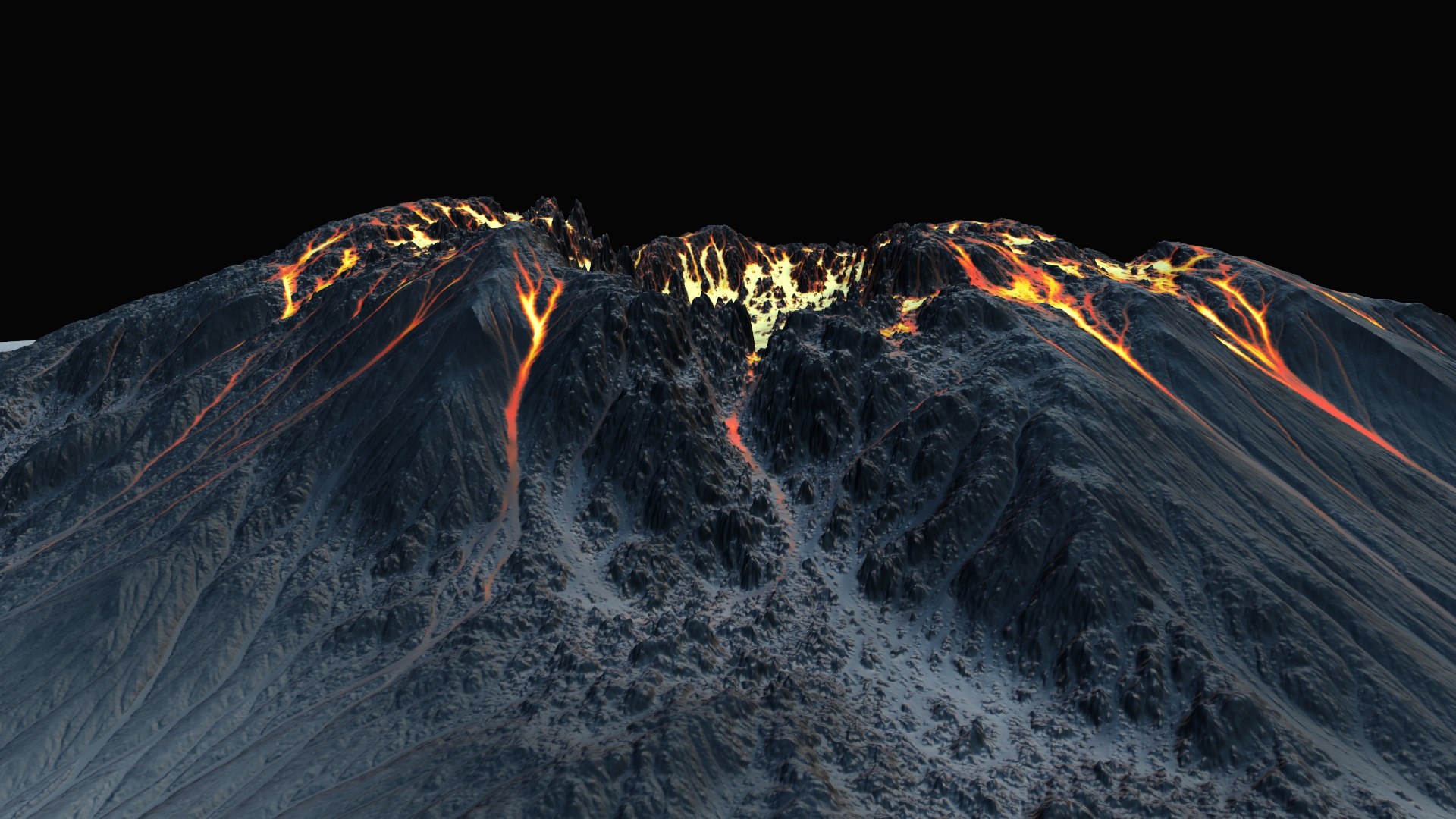 3d model volcano
