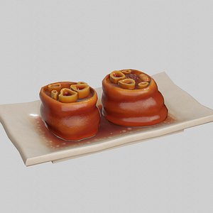 Asia foodpork knuckle 3D