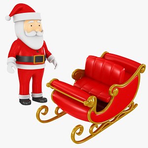 Santa Claus and Sleigh 3D
