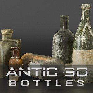 Bottles Collection Old Glass 3D model