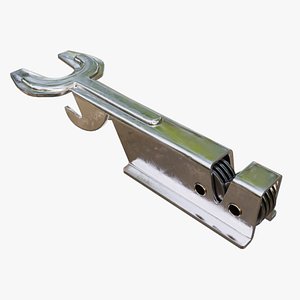 Steel bottle opener with a knife sharpener 3D model