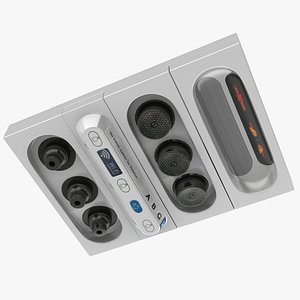realistic airplane ceiling control panel 3D