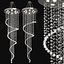 Helix Polished Chrome Clear Crystal 12 Light Halogen Chandelier