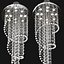 Helix Polished Chrome Clear Crystal 12 Light Halogen Chandelier