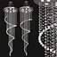 Helix Polished Chrome Clear Crystal 12 Light Halogen Chandelier