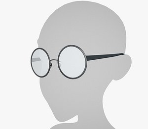 3D Stylized White Glasses Style 1