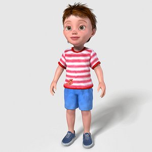 3d model cartoon child boy