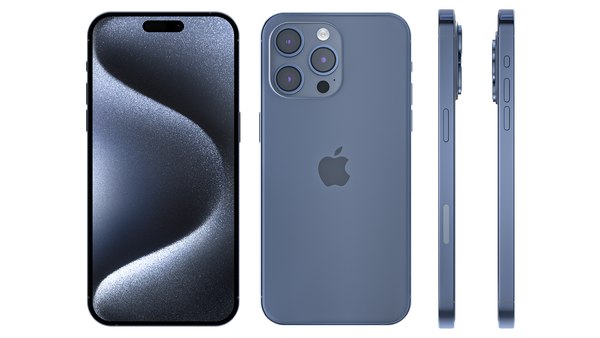 Apple iPhone 15 Pro Max ブルーチタン3Dモデル - TurboSquid 2125917