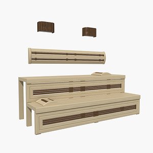 3D sauna bench