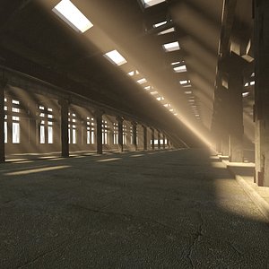 3D Old  Industrial Factory Interior 2