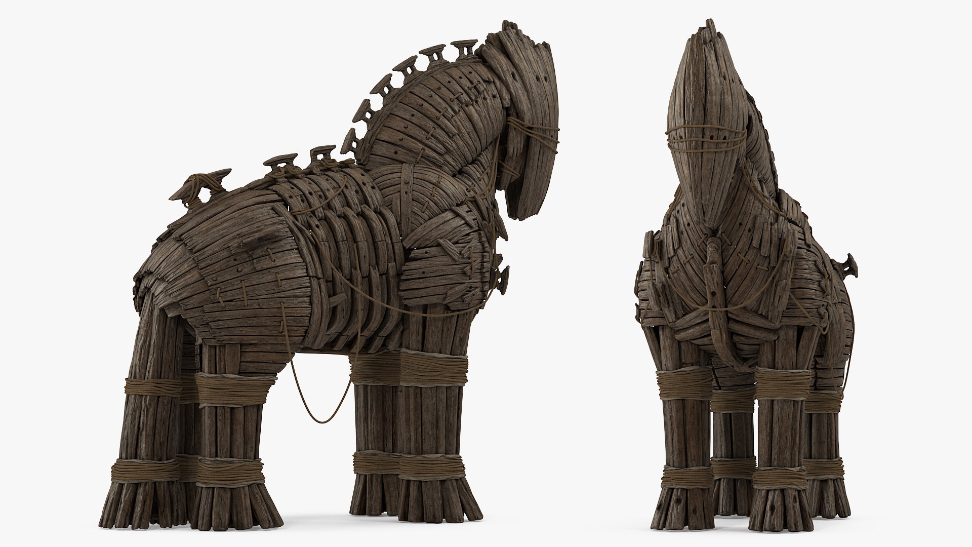 Wooden Trojan Horse 3D model preview